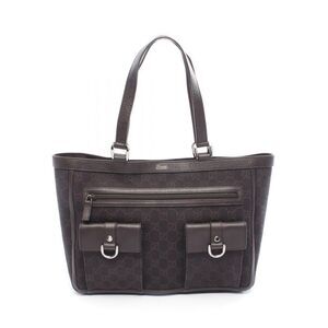 Gucci Tote Bag Abby GG Pattern 268639 Dark Brown Canvas Leather Tote Bag